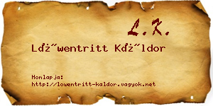 Löwentritt Káldor névjegykártya